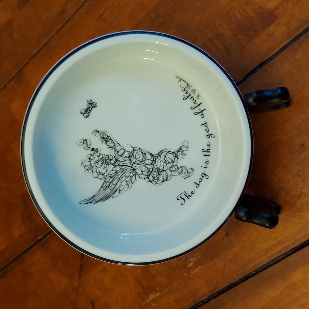 THE MONKEY AND THE PEDDLER | LIZ ROSS | MINOU | CERAMIC DOG FOOD DISH